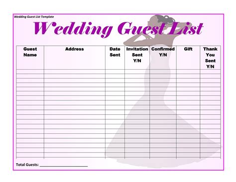 Wedding guestlist template. Things To Know About Wedding guestlist template. 